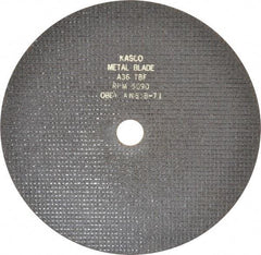 Made in USA - 12" 36 Grit Aluminum Oxide Cutoff Wheel - 3/32" Thick, 1-1/4" Arbor, 5,095 Max RPM, Use with Chop Saws - Exact Industrial Supply
