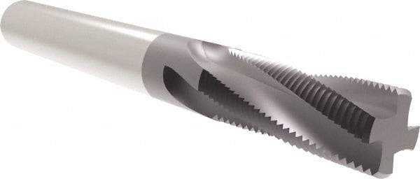 Allied Machine and Engineering - M12x1.75 Metric, 0.36" Cutting Diam, 4 Flute, Solid Carbide Helical Flute Thread Mill - Internal/External Thread, 7/8" LOC, 3-1/2" OAL, 3/8" Shank Diam - Exact Industrial Supply