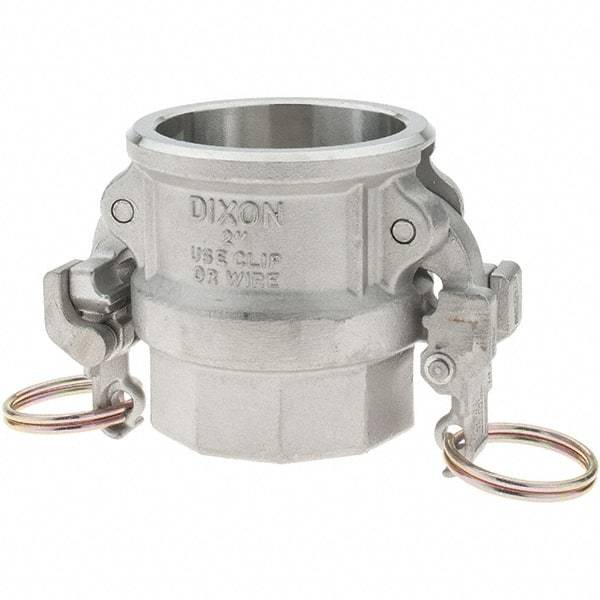 Dixon Valve & Coupling - 2" Stainless Steel Cam & Groove Suction & Discharge Hose Female Coupler Female NPT Thread - Part D, 2" EZ Boss-Lock Thread, 250 Max psi - Exact Industrial Supply