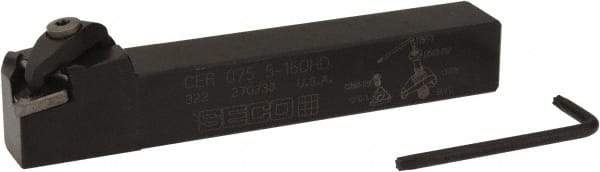 Seco - External Thread, Right Hand Cut, 3/4" Shank Width x 3/4" Shank Height Indexable Threading Toolholder - 5" OAL, 16ER Insert Compatibility, CE Toolholder, Series Snap Tap - Exact Industrial Supply