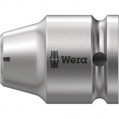 Wera - Socket Adapters & Universal Joints Type: Square-Drive to Hex Bit Adapter Female Size: 1/2 Socket Drive to 1/4 Hex - Exact Industrial Supply