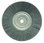 8" - Diameter Narrow Face Crimped Wire Wheel; .008" Steel Fill; 5/8" Arbor Hole - Exact Industrial Supply