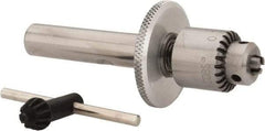 Value Collection - 1/2 Inch Shank Diameter Straight Shank Micro Drill Chuck Adapter and Chuck - 1/64 to 5/32 Inch Drill Chuck Capacity, 3/4 Inch Width - Exact Industrial Supply