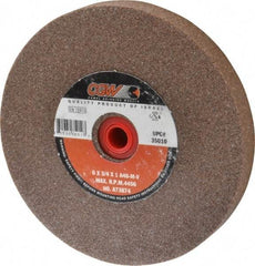 Camel Grinding Wheels - 46 Grit Aluminum Oxide Bench & Pedestal Grinding Wheel - 6" Diam x 1" Hole x 3/4" Thick, 4456 Max RPM, M Hardness, Coarse Grade , Vitrified Bond - Exact Industrial Supply