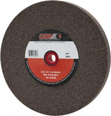 Camel Grinding Wheels - 36 Grit Aluminum Oxide Bench & Pedestal Grinding Wheel - 10" Diam x 1-1/4" Hole x 1" Thick, 2483 Max RPM, O Hardness, Very Coarse Grade , Vitrified Bond - Exact Industrial Supply