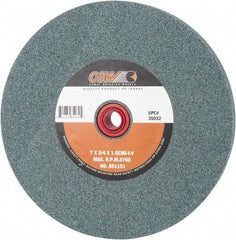 Camel Grinding Wheels - 80 Grit Silicon Carbide Bench & Pedestal Grinding Wheel - 7" Diam x 1" Hole x 3/4" Thick, 3760 Max RPM, I Hardness, Medium Grade , Vitrified Bond - Exact Industrial Supply