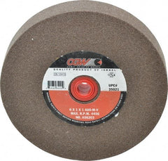 Camel Grinding Wheels - 80 Grit Aluminum Oxide Bench & Pedestal Grinding Wheel - 6" Diam x 1" Hole x 1" Thick, 4456 Max RPM, M Hardness, Medium Grade , Vitrified Bond - Exact Industrial Supply