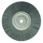 8" Diameter - 5/8" Arbor Hole - Crimped Steel Wire Straight Wheel - Exact Industrial Supply