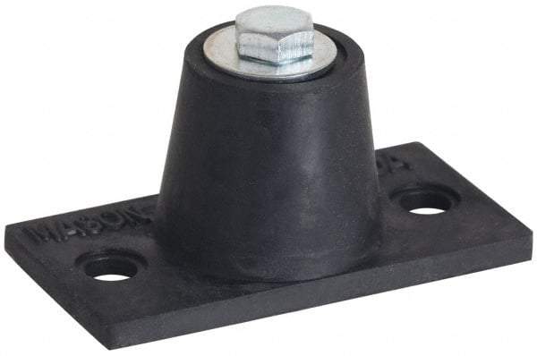 Mason Ind. - 1/2-13 Bolt Thread, 5-1/2" Long x 3-5/16" Wide x 2-3/4" High Stud Mount Leveling Pad & Mount - 550 Max Lb Capacity, 2-9/16" Base Diam - Exact Industrial Supply