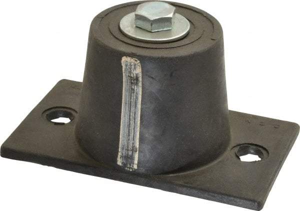 Mason Ind. - 1/2-13 Bolt Thread, 5-1/2" Long x 3-5/16" Wide x 2-3/4" High Stud Mount Leveling Pad & Mount - 750 Max Lb Capacity, 2-9/16" Base Diam - Exact Industrial Supply