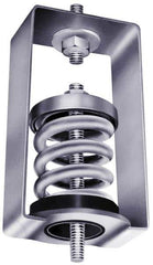 Mason Ind. - 115 Lb Capacity, 2" Deflection, HS-B, Vibration Control Hanger - 4" Long x 4-3/4" Wide x 7-1/4" High, 3/4" Max Rod Diam, 4-1/4" Lower Rod Penetration, Silver - Exact Industrial Supply