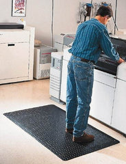 Wearwell - 75' Long x 6' Wide, Dry Environment, Anti-Fatigue Matting - Black, Vinyl with Nitrile Blend Base, Beveled on 4 Sides - Exact Industrial Supply