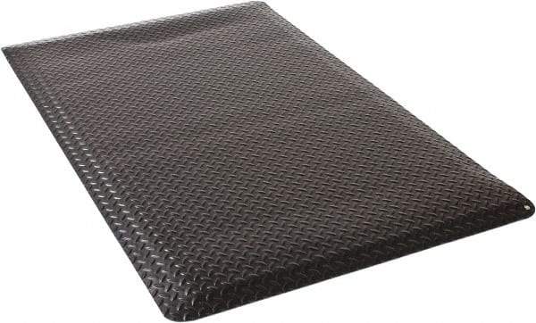 Wearwell - 5 Ft. Long x 3 Ft. Wide x 9/16 Inch Thick, Vinyl Diamond Plate Surface Pattern, Electrically Conductive Antistatic Matting - 1 x 106 to 8 x 106 Ohm Surface to Surface, 5 x 105 to 1 x 107 Ohm Surface to Ground Resistivity, Black - Exact Industrial Supply