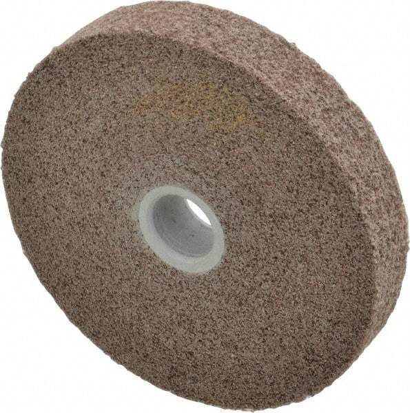 3M - 6" Diam, 1" Face Width, 1" Center Hole, Medium Grade, Aluminum Oxide Deburring Wheel - Convolute, Hard Density 7 Grade, 6,000 RPM - Exact Industrial Supply