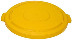 Rubbermaid - Round Lid for Use with 44 Gal Round Trash Cans - Yellow, Polyethylene, For Brute Trash Cans - Exact Industrial Supply