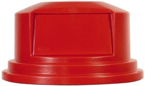 Rubbermaid - Round Lid for Use with 55 Gal Round Trash Cans - Red, Polyethylene, For 2655 Brute Trash Cans - Exact Industrial Supply