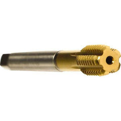 Emuge - 7/16-20 UNF 2BX Modified Bottoming Thread Forming Tap - Cobalt, TiN Finish, 3.937" OAL, 0.512" Thread Length, Right Hand Thread, Series Druck - Exact Industrial Supply