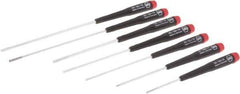 Wiha - 7 Piece Phillips & Slotted Screwdriver Set - Round Shank, Ergonomic Handle, Blade Sizes: Length 50, 100 & 150, Bit Sizes: Philips #0 - Exact Industrial Supply