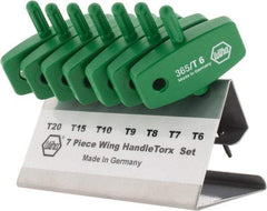 Wiha - 7 Piece T6 to T20 Wing Handle Torx Key Set - T6, T7, T8, T9, T10, T15, T20 Torx Size - Exact Industrial Supply