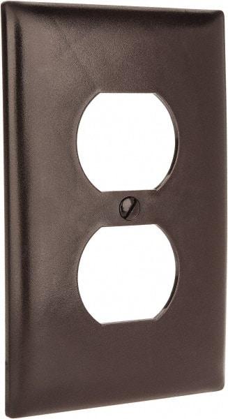 Pass & Seymour - 1 Gang, 4-11/16 Inch Long x 2-15/16 Inch Wide, Standard Outlet Wall Plate - Duplex Outlet, Brown, Nylon - Exact Industrial Supply