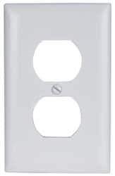 Pass & Seymour - 1 Gang, 4-11/16 Inch Long x 2-15/16 Inch Wide, Standard Outlet Wall Plate - Duplex Outlet, White, Nylon - Exact Industrial Supply