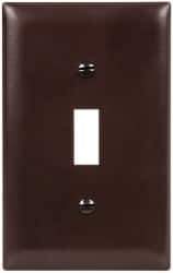 Pass & Seymour - 1 Gang, 4-11/16 Inch Long x 2-15/16 Inch Wide, Standard Switch Plate - Toggle Switch, Brown, Nylon - Exact Industrial Supply