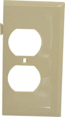 Pass & Seymour - 1 Gang, 4.9062 Inch Long x 2.4687 Inch Wide, Sectional Wall Plate - Duplex Outlet End Panel, Ivory, Nylon - Exact Industrial Supply