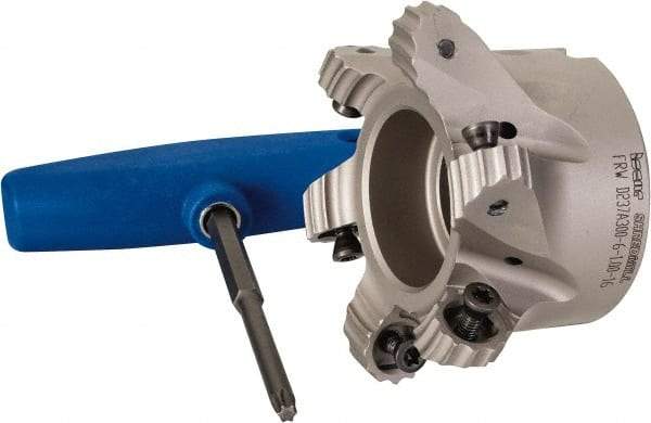 Iscar - 2.37" Cut Diam, 0.315" Max Depth, 1" Arbor Hole, 6 Inserts, RC.. 1607 Insert Style, Indexable Copy Face Mill - FRW Cutter Style, 1-3/4 High, Series MillShred - Exact Industrial Supply