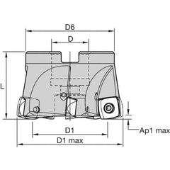 Kennametal - 11 Inserts, 127mm Cutter Diam, 2.5mm Max Depth of Cut, Indexable High-Feed Face Mill - 1-1/2" Arbor Hole Diam, 63mm High, 7792VXD12 Toolholder, XD..1205.. Inserts, Series 7792VX - Exact Industrial Supply