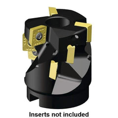 Kennametal - 12 Inserts, 2" Cut Diam, 3/4" Arbor Diam, 42.95mm Max Depth of Cut, Indexable Square-Shoulder Face Mill - 0/90° Lead Angle, 57.15mm High, SD.T 43.. Insert Compatibility, Through Coolant, Series KSSP - Exact Industrial Supply