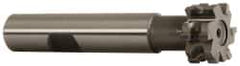 Whitney Tool Co. - 1/16" Radius, 1/8" Circle Diam, 3/4" Cutter Diam, 3/8" Cutting Width, Shank Connection, Concave Radius Cutter - 1/2" Shank Diam, 3" OAL, Carbide-Tipped, Uncoated, Profile Ground, 6 Teeth, Weldon Flat - Exact Industrial Supply