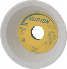 Norton - 6" Diam, 1-1/4" Hole Size, 2" Overall Thickness, 46 Grit, Type 11 Tool & Cutter Grinding Wheel - Coarse Grade, Aluminum Oxide, K Hardness, Vitrified Bond, 3,820 RPM - Exact Industrial Supply