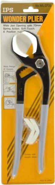 Value Collection - 12" OAL, 2-1/4" Jaw Length x 3-3/4" Jaw Width, 8 Position Tongue & Groove Pliers - Soft Curved Jaws, Standard Head - Exact Industrial Supply