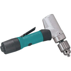 Dynabrade - 1/4" Keyed Chuck - Right Angle Handle, 3,200 RPM, 22 CFM, 0.4 hp - Exact Industrial Supply