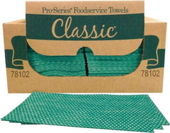 PRO-SOURCE - 1/4 Fold Food Service Wipes - Box, 22" x 12" Sheet Size, Green - Exact Industrial Supply