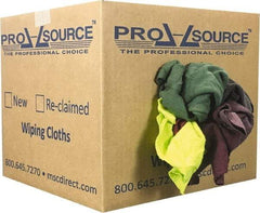 PRO-SOURCE - Reclaimed Rags - Assorted Colors, Fleece and Sweatshirt, Low Lint, Box - Exact Industrial Supply