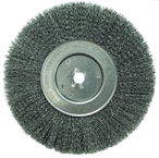 10" - Diameter Narrow Face Crimped Wire Wheel; .014" Steel Fill; 1-1/4" Arbor Hole - Exact Industrial Supply