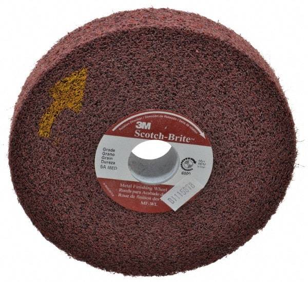 3M - 6" Diam, 1" Face Width, 1" Center Hole, Medium Grade, Aluminum Oxide Deburring Wheel - Convolute, Medium Density 5 Grade, 6,000 RPM - Exact Industrial Supply