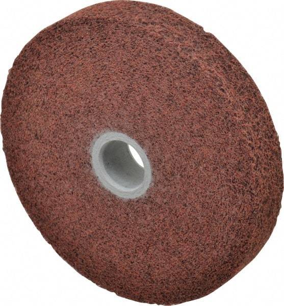 3M - 6" Diam, 1" Face Width, 1" Center Hole, Medium Grade, Aluminum Oxide Deburring Wheel - Convolute, Hard Density 6 Grade, 6,000 RPM - Exact Industrial Supply