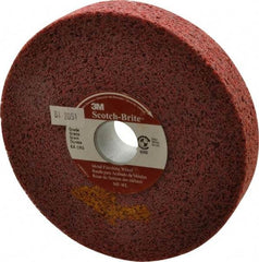 3M - 6" Diam, 1" Face Width, 1" Center Hole, Coarse Grade, Aluminum Oxide Deburring Wheel - Convolute, Hard Density 6 Grade, 6,000 RPM - Exact Industrial Supply