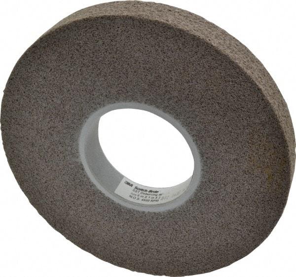 3M - 8" Diam, 1" Face Width, 3" Center Hole, Fine Grade, Aluminum Oxide Deburring Wheel - Convolute, Hard Density 7 Grade, 4,500 RPM - Exact Industrial Supply