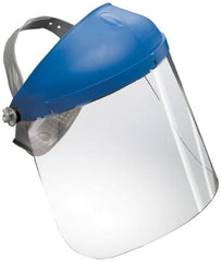 Face Shield & Headgear: Polyethylene Terephthalate, Blue, 15″ Wide