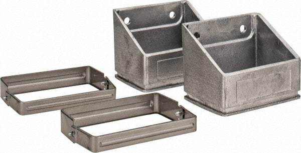 KabelSchlepp - 4.72 Inch Outside Width x 3.31 Inch Outside Height, Cable and Hose Carrier Stainless Steel Tube Mounting Bracket Set - 6.1 Inch Bend Radius, 3.94 Inch Inside Width x 2.76 Inch Inside Height - Exact Industrial Supply