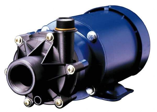 Finish Thompson - 2 HP, 60 Shut Off Feet, PVDF, Carbon and Viton Magnetic Drive Pump - 3 Phase - Exact Industrial Supply