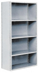 Hallowell - 8 Shelf, 450 Lb. Capacity, Closed Shelving Add-On Unit - 48 Inch Wide x 18 Inch Deep x 87 Inch High, Gray - Exact Industrial Supply