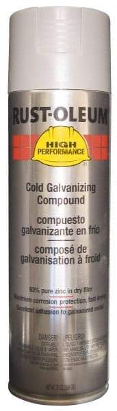 Rust-Oleum - Silver, Galvanizing Spray Paint - 14 Sq Ft per Can, 20 oz Container, Use on Rust Proof Paint - Exact Industrial Supply