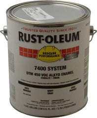 Rust-Oleum - 1 Gal Navy Gray Gloss Finish Alkyd Enamel Paint - Interior/Exterior, <450 gL VOC Compliance - Exact Industrial Supply