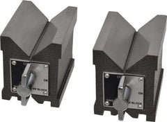 Value Collection - 4.76 to 2-3/4" Capacity, 90° Angle, Steel V-Block - 4" Long x 3" Wide x 3-3/4" High, Sold as Matched Pair - Exact Industrial Supply