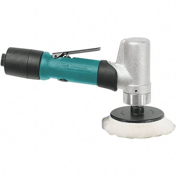 Dynabrade - 3" Pad Diam, 3,200 RPM, 0.4 hp, Handheld Pneumatic Buffer - 24 CFM, 3/8-24" Spindle Thread, 1/4 NPT Inlet - Exact Industrial Supply