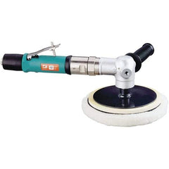 Dynabrade - 6" Pad Diam, 3,100 RPM, 0.7 hp, Handheld Pneumatic Buffer - 41 CFM, 5/8-11" Spindle Thread, 1/4 NPT Inlet - Exact Industrial Supply
